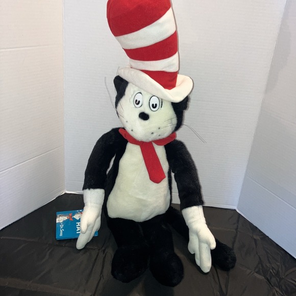 Macy's Exclusive Other - Vtg Dr. Seuss 1995 The Cat In The Hat Stuffed Plush Doll with Book 28" Retired